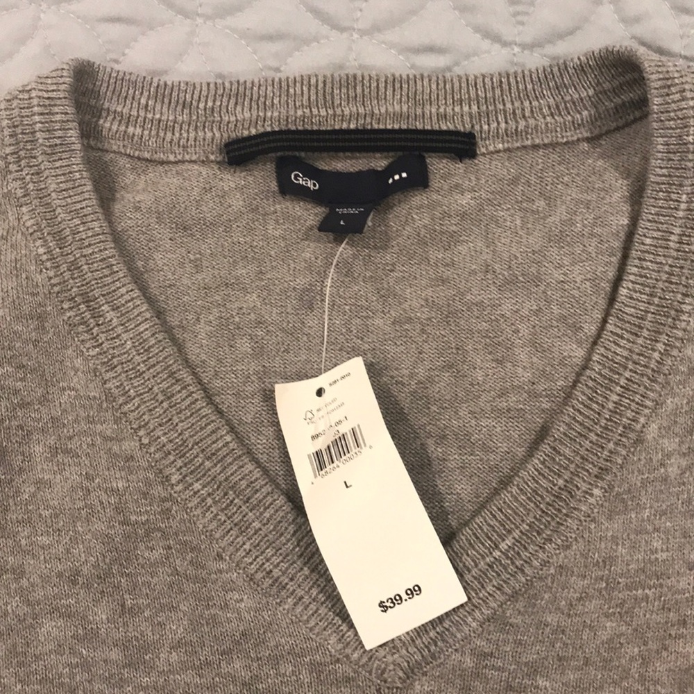 2 Men’s Gap 100% Cotton Sweater Gray & Beige